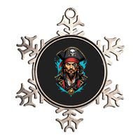 Detailed Pirate Face Metallic Star Ornament