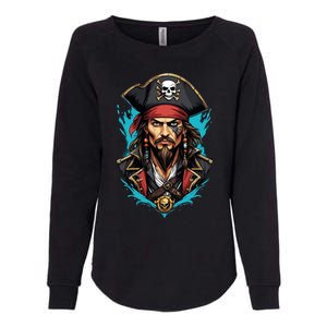 Detailed Pirate Face Womens California Wash Sweatshirt