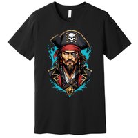 Detailed Pirate Face Premium T-Shirt