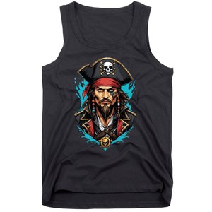 Detailed Pirate Face Tank Top