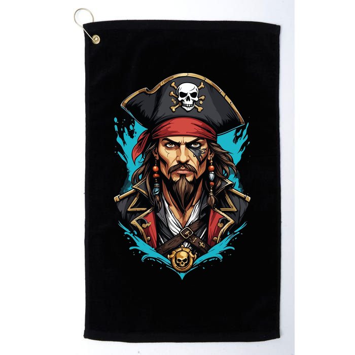 Detailed Pirate Face Golf Towel