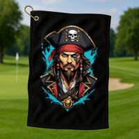 Detailed Pirate Face Golf Towel