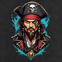 Detailed Pirate Face Golf Towel