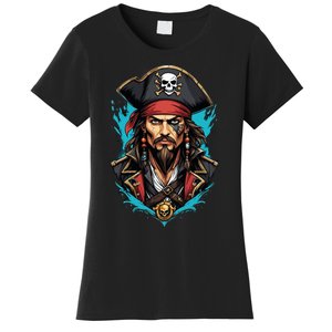 Detailed Pirate Face Women's T-Shirt