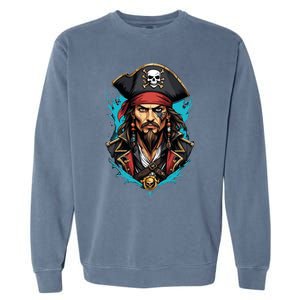 Detailed Pirate Face Garment-Dyed Sweatshirt