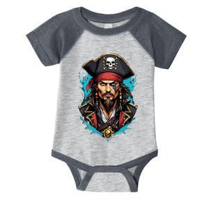 Detailed Pirate Face Infant Baby Jersey Bodysuit