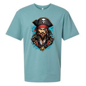 Detailed Pirate Face Sueded Cloud Jersey T-Shirt