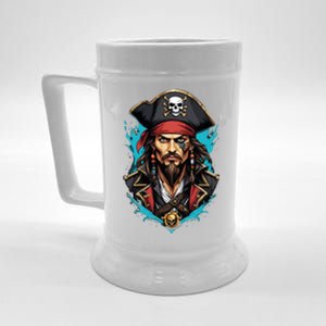 Detailed Pirate Face Beer Stein