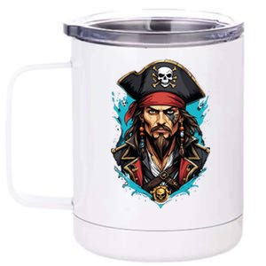 Detailed Pirate Face 12 oz Stainless Steel Tumbler Cup