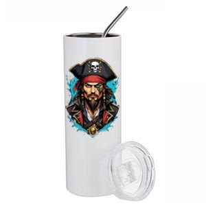 Detailed Pirate Face Stainless Steel Tumbler