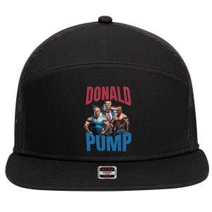 Donald Pump Gift Meme Funny Election Tren Hard Appareal We Go Gym For Bodybuilde 7 Panel Mesh Trucker Snapback Hat