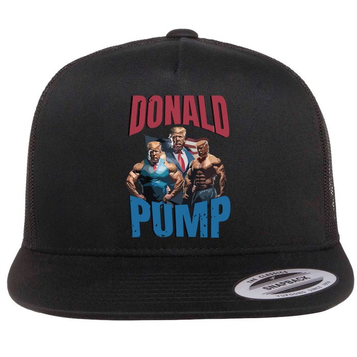 Donald Pump Gift Meme Funny Election Tren Hard Appareal We Go Gym For Bodybuilde Flat Bill Trucker Hat