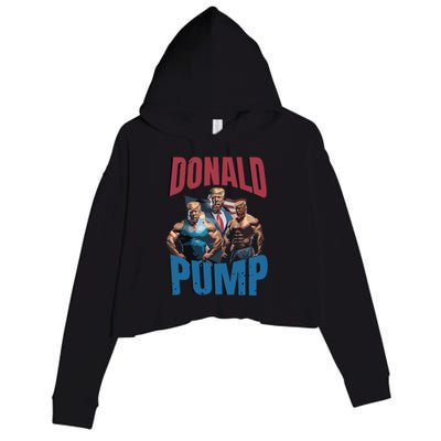 Donald Pump Gift Meme Funny Election Tren Hard Appareal We Go Gym For Bodybuilde Crop Fleece Hoodie