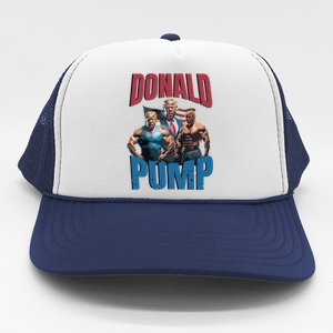 Donald Pump Gift Meme Funny Election Tren Hard Appareal We Go Gym For Bodybuilde Trucker Hat