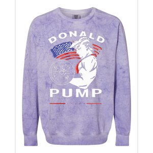 Donald Pump Gym Bodybuilder And Weightlifting Colorblast Crewneck Sweatshirt