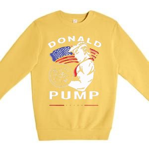 Donald Pump Gym Bodybuilder And Weightlifting Premium Crewneck Sweatshirt