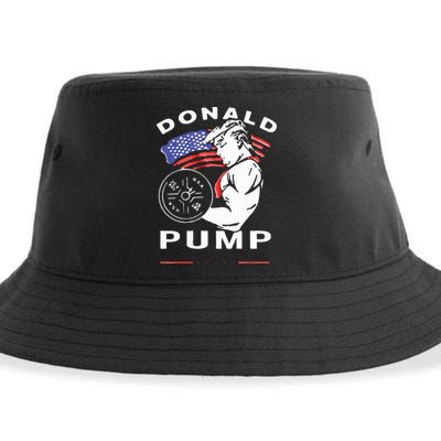 Donald Pump Gym Bodybuilder And Weightlifting Sustainable Bucket Hat