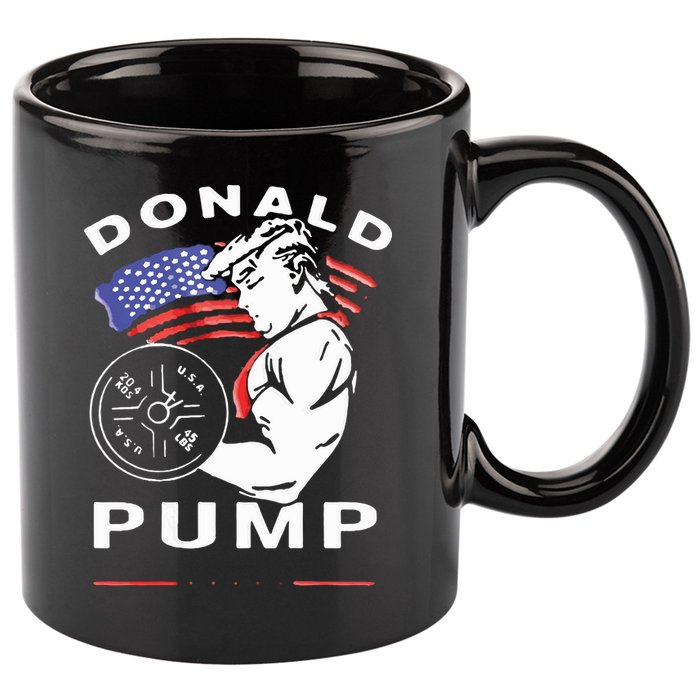 Donald Pump Gym Bodybuilder And Weightlifting 11oz C Handle Ceramic Mug
