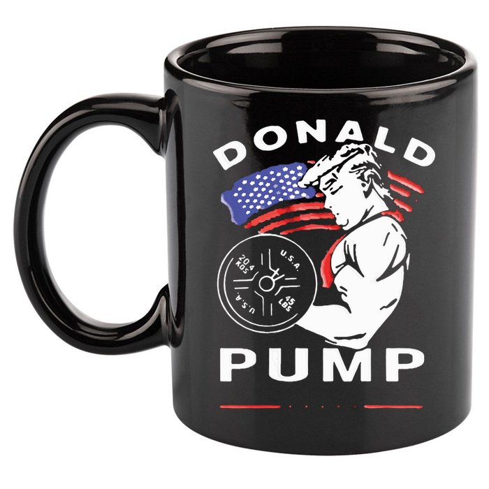 Donald Pump Gym Bodybuilder And Weightlifting 11oz C Handle Ceramic Mug