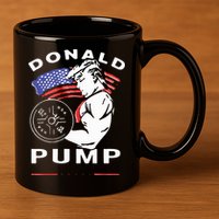Donald Pump Gym Bodybuilder And Weightlifting 11oz C Handle Ceramic Mug