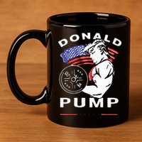Donald Pump Gym Bodybuilder And Weightlifting 11oz C Handle Ceramic Mug