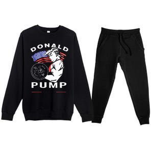 Donald Pump Gym Bodybuilder And Weightlifting Premium Crewneck Sweatsuit Set