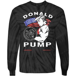 Donald Pump Gym Bodybuilder And Weightlifting Tie-Dye Long Sleeve Shirt