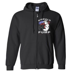 Donald Pump Gym Bodybuilder And Weightlifting Full Zip Hoodie