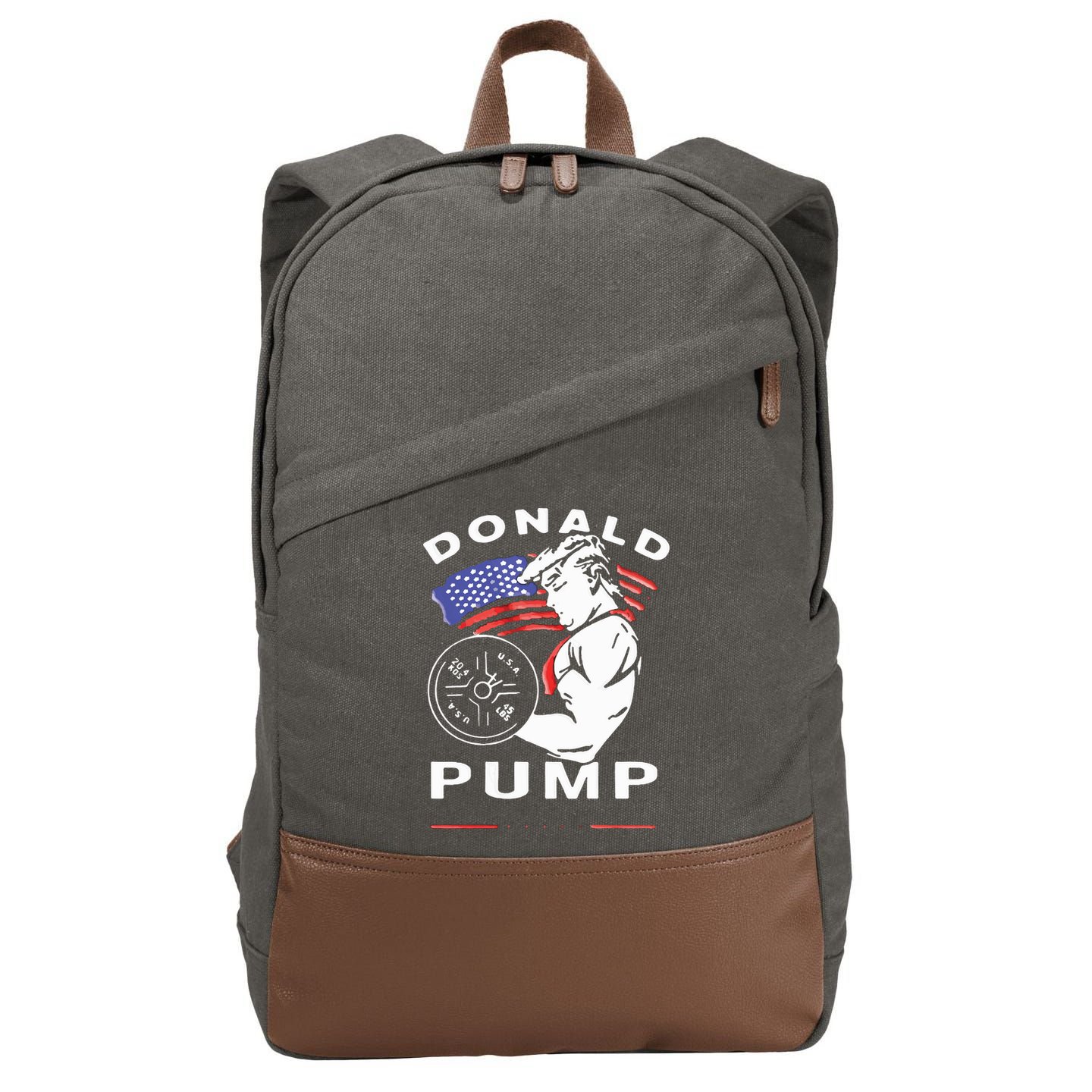 Donald Pump Gym Bodybuilder And Weightlifting Cotton Canvas Backpack