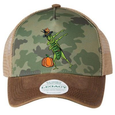 Dabbing Pilgrim Grasshopper Thanksgiving Gift Legacy Tie Dye Trucker Hat