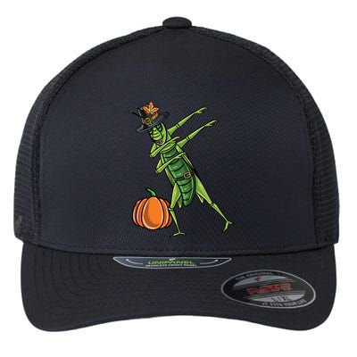 Dabbing Pilgrim Grasshopper Thanksgiving Gift Flexfit Unipanel Trucker Cap