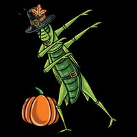 Dabbing Pilgrim Grasshopper Thanksgiving Gift Flexfit Unipanel Trucker Cap