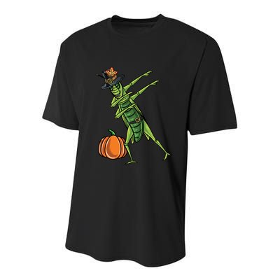 Dabbing Pilgrim Grasshopper Thanksgiving Gift Youth Performance Sprint T-Shirt