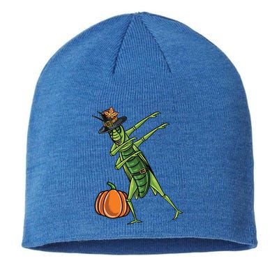 Dabbing Pilgrim Grasshopper Thanksgiving Gift Sustainable Beanie