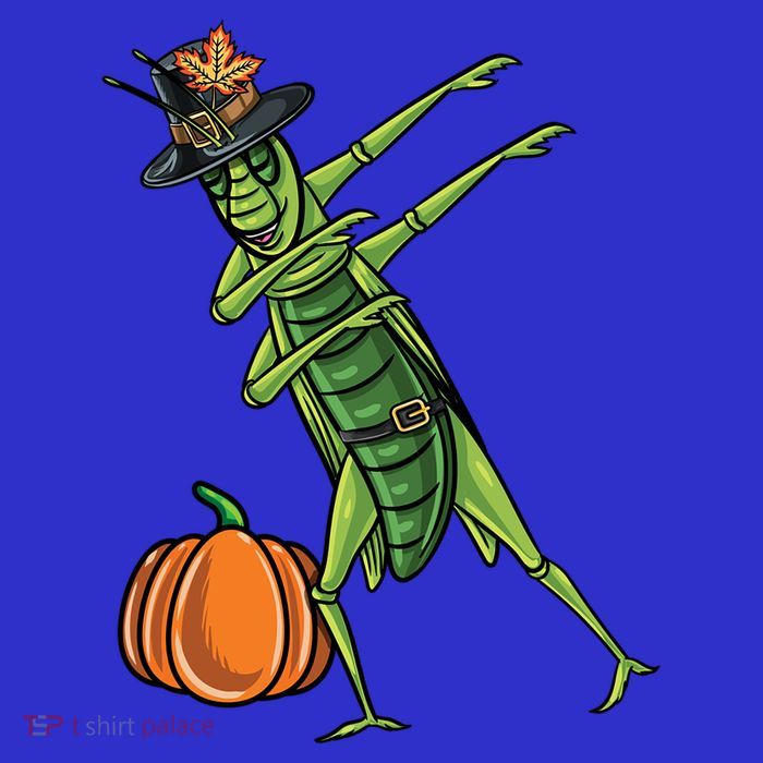 Dabbing Pilgrim Grasshopper Thanksgiving Gift Stripe Pom Pom Beanie