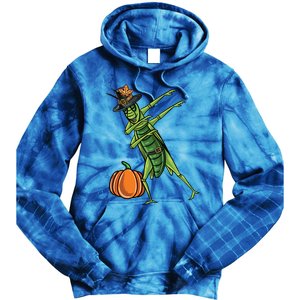 Dabbing Pilgrim Grasshopper Thanksgiving Gift Tie Dye Hoodie