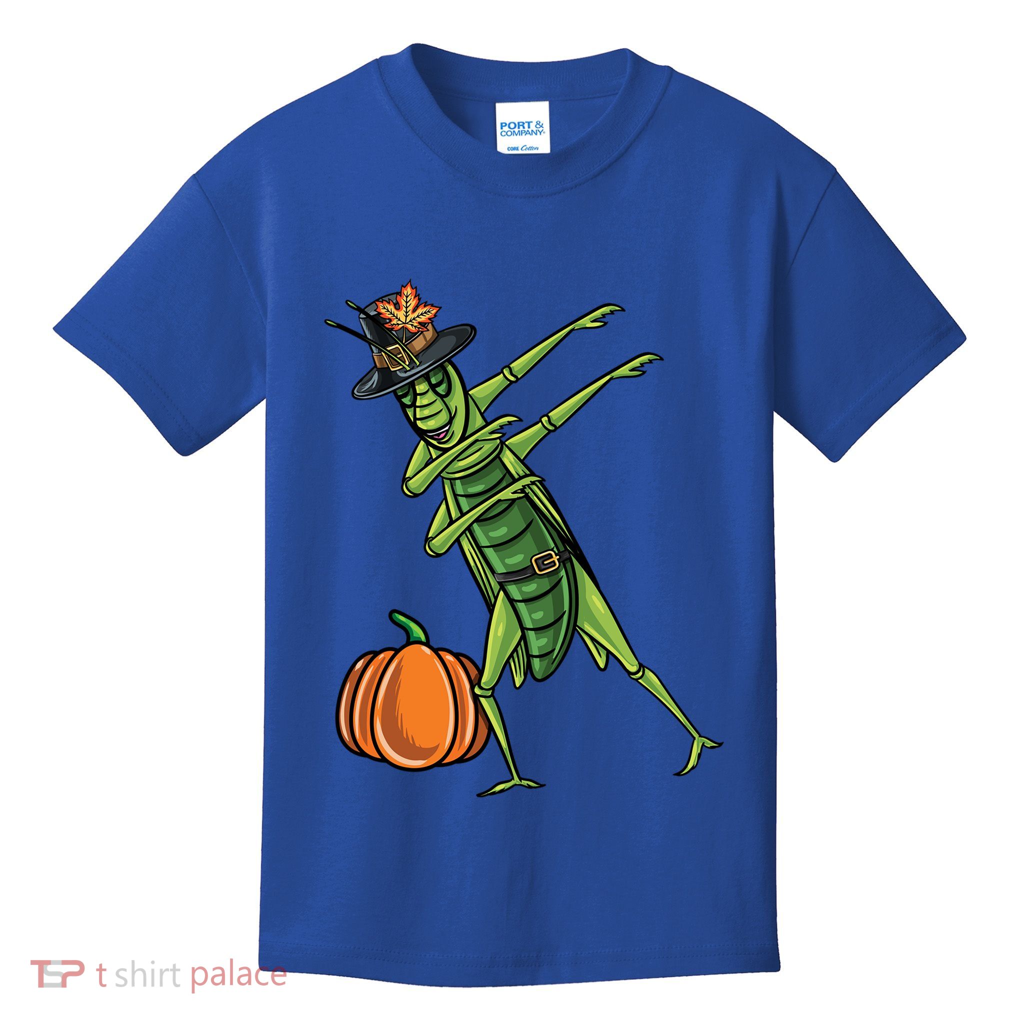 Dabbing Pilgrim Grasshopper Thanksgiving Gift Kids T-Shirt