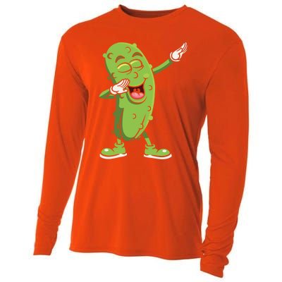 Dabbing Pickle Gift Cucumber Vegetarian Vegan Pickles Lover Gift Cooling Performance Long Sleeve Crew