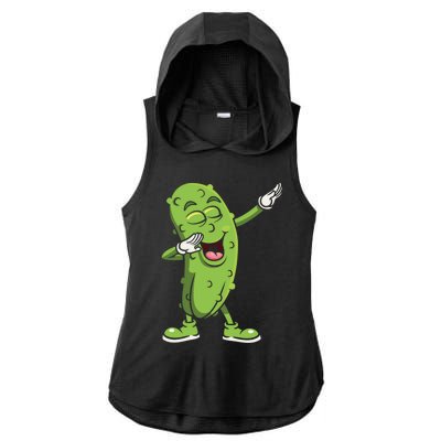 Dabbing Pickle Gift Cucumber Vegetarian Vegan Pickles Lover Gift Ladies PosiCharge Tri-Blend Wicking Draft Hoodie Tank