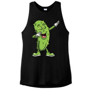 Dabbing Pickle Gift Cucumber Vegetarian Vegan Pickles Lover Gift Ladies PosiCharge Tri-Blend Wicking Tank