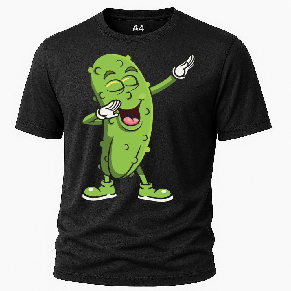 Dabbing Pickle Gift Cucumber Vegetarian Vegan Pickles Lover Gift Cooling Performance Crew T-Shirt