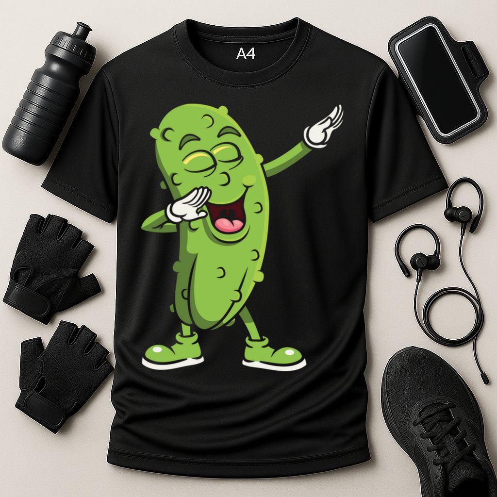 Dabbing Pickle Gift Cucumber Vegetarian Vegan Pickles Lover Gift Cooling Performance Crew T-Shirt