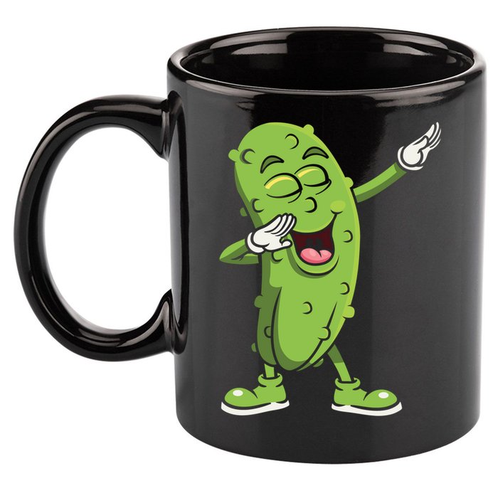 Dabbing Pickle Gift Cucumber Vegetarian Vegan Pickles Lover Gift 11oz C Handle Ceramic Mug