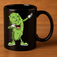 Dabbing Pickle Gift Cucumber Vegetarian Vegan Pickles Lover Gift 11oz C Handle Ceramic Mug