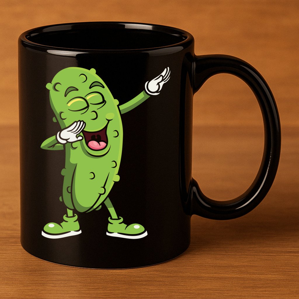 Dabbing Pickle Gift Cucumber Vegetarian Vegan Pickles Lover Gift 11oz C Handle Ceramic Mug