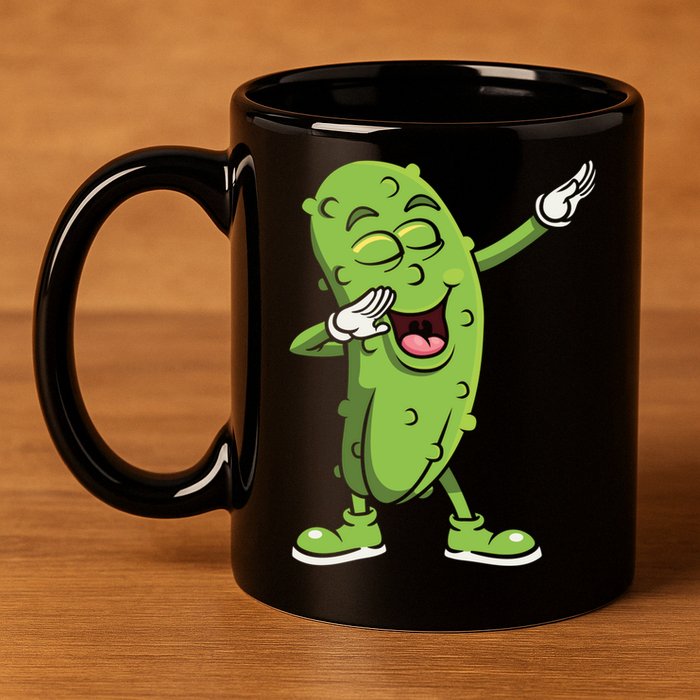 Dabbing Pickle Gift Cucumber Vegetarian Vegan Pickles Lover Gift 11oz C Handle Ceramic Mug