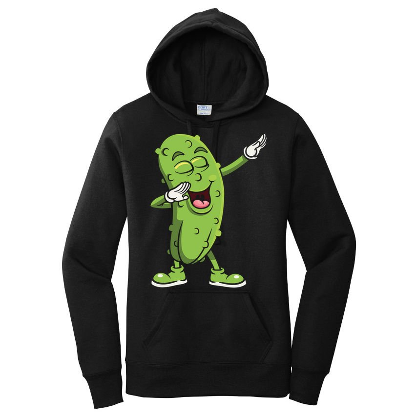 Dabbing Pickle Gift Cucumber Vegetarian Vegan Pickles Lover Gift Women's Pullover Hoodie