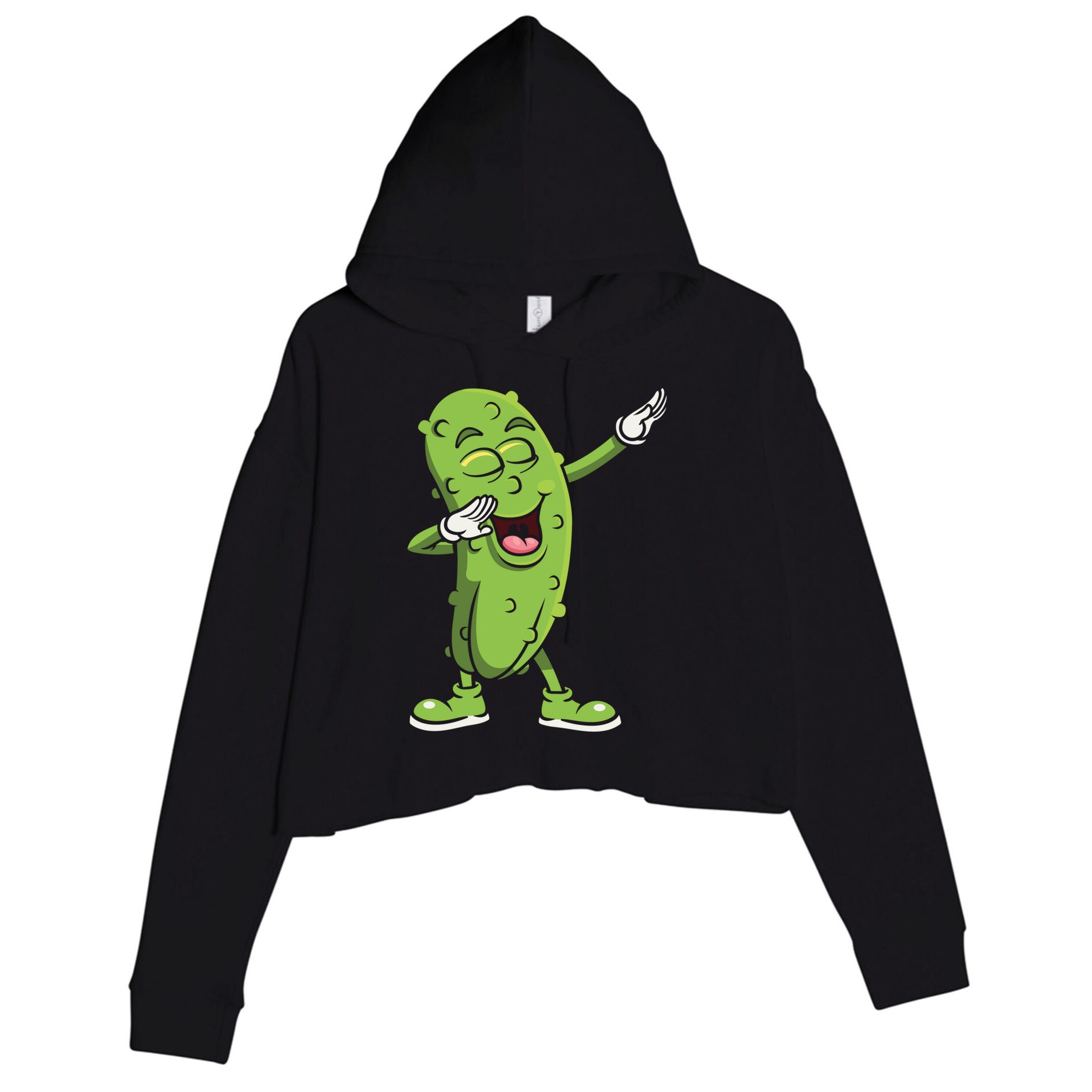 Dabbing Pickle Gift Cucumber Vegetarian Vegan Pickles Lover Gift Crop Fleece Hoodie