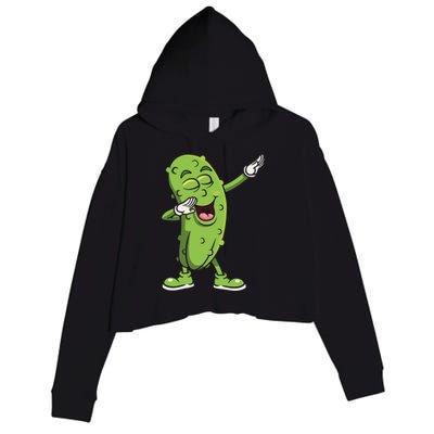 Dabbing Pickle Gift Cucumber Vegetarian Vegan Pickles Lover Gift Crop Fleece Hoodie