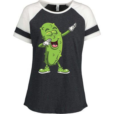 Dabbing Pickle Gift Cucumber Vegetarian Vegan Pickles Lover Gift Enza Ladies Jersey Colorblock Tee